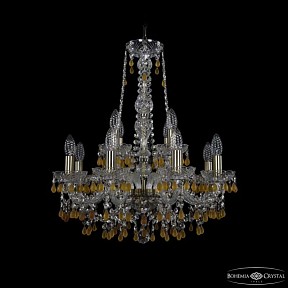 Подвесная люстра Bohemia Ivele Crystal 1410 золото арт. 1410/8+4/195/h-63 Pa V1003