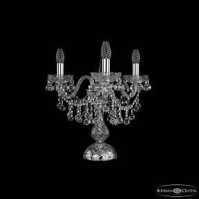 Настольная лампа декоративная Bohemia Ivele Crystal 1409 никель арт. 1409L/3/141-39 Ni