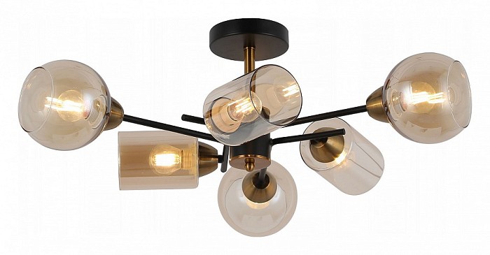 Люстра на штанге ILLUMICO  золото арт. IL8243-6COU-79 BK GD