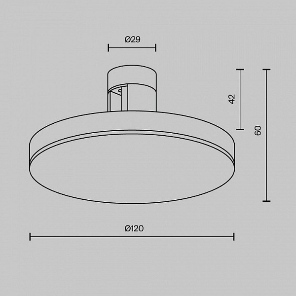 Накладной светильник Maytoni Technical Plato черный арт. TR152-1-7W4K-B