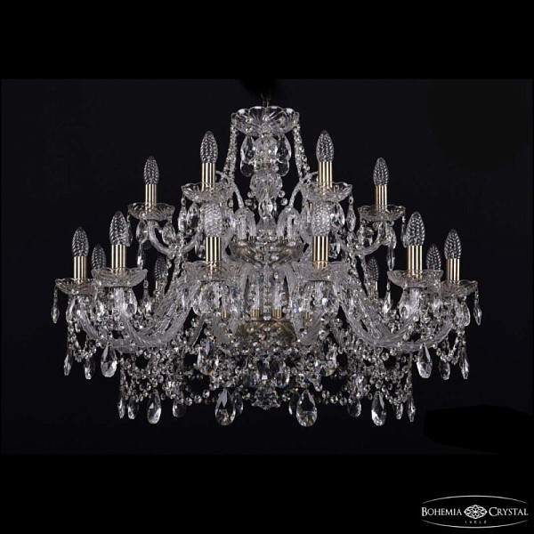 Подвесная люстра Bohemia Ivele Crystal 1411 золото арт. 1411/12+6/300/2d Pa