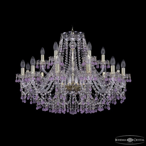 Подвесная люстра Bohemia Ivele Crystal 1410 золото арт. 1410/12+6/300 G V7010