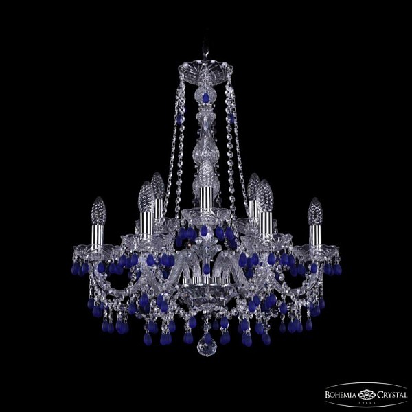 Подвесная люстра Bohemia Ivele Crystal 1410 никель арт. 1410/6+3/195/h-63 Ni V3001