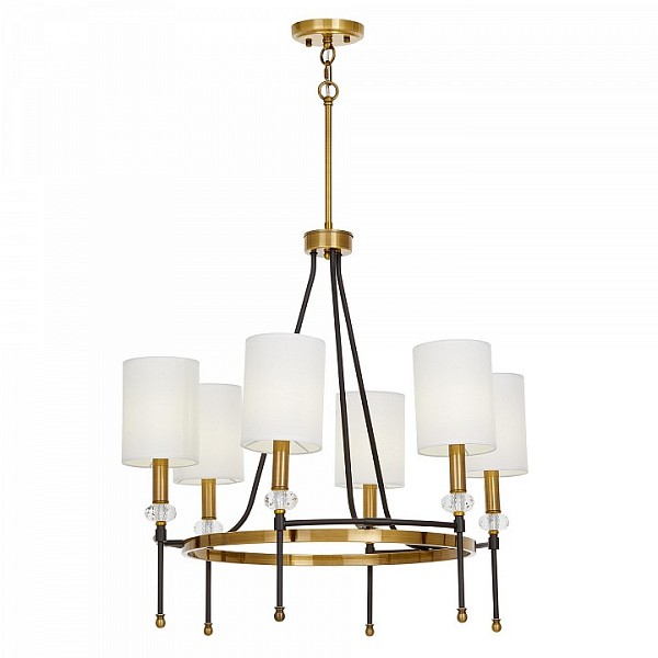 Люстра на штанге LUMINA DECO RODEZIO латунь арт. LDP 1229-6 MD