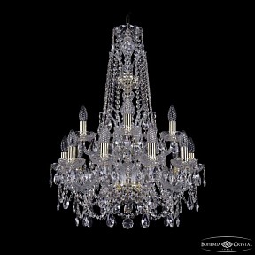 Подвесная люстра Bohemia Ivele Crystal 1411 золото арт. 1411/10+5/195/XL-80/2d G