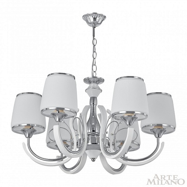 Подвесная люстра Arte Milano Florentia-9247 белый арт. 309247/6 Wh/Ni