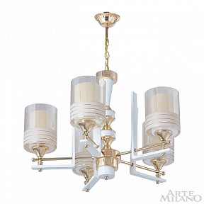 Подвесная люстра Arte Milano Florentia-6087 белый арт. 306087/5 Wh/Gd