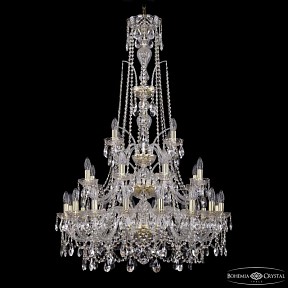 Подвесная люстра Bohemia Ivele Crystal 1411 золото арт. 1411/16+8+4/300/XL-131/3d G