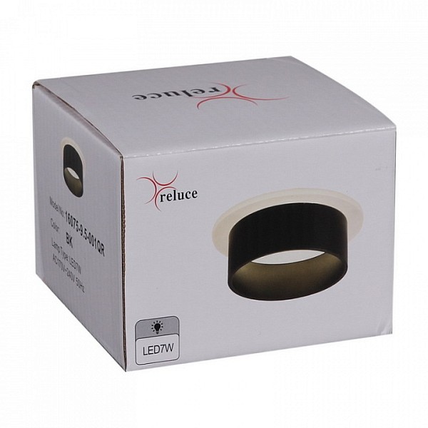 Накладной светильник Reluce 16075 черный арт. 16075-9.5-001QR SMD7W BK