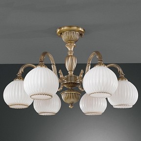 Люстра на штанге Reccagni Angelo 9220 бронза арт. PL 9220/6