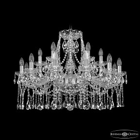 Подвесная люстра Bohemia Ivele Crystal 1413 никель арт. 1413/12+6/300 Ni