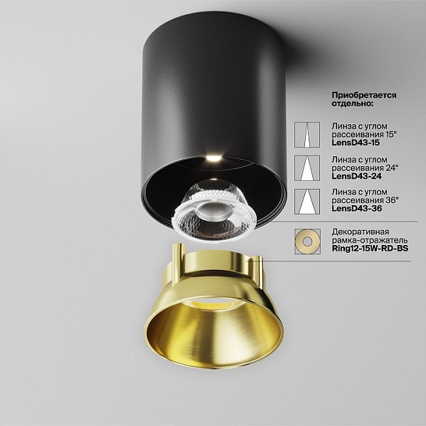 Накладной светильник Maytoni Alfa LED черный арт. C064CL-12W4K-RD-B