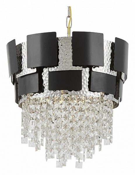 Подвесная люстра LUMINA DECO Kruvia хром арт. LDP 7045-400 BK+CHR
