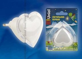 Ночник Uniel DTL-308 белый арт. DTL-308-Сердечко/RGB/3LED/0,5W