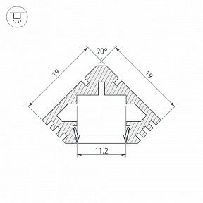 Профиль Arlight PDS45-T-2000 ANOD белый арт. 012092