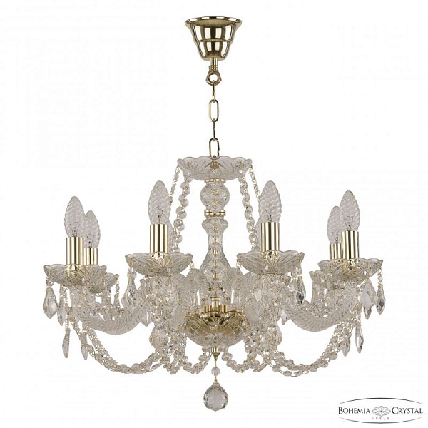 Подвесная люстра Bohemia Ivele Crystal 101 золото арт. 101/8/195 G Leafs