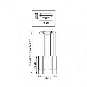 Подвесная люстра Lightstar Tubo черный арт. L8T747147
