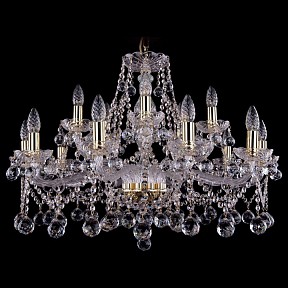 Подвесная люстра Bohemia Ivele Crystal 1413 золото арт. 1413/10+5/300/G/Balls