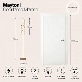Торшер Maytoni Marmo золото арт. MOD099FL-02G