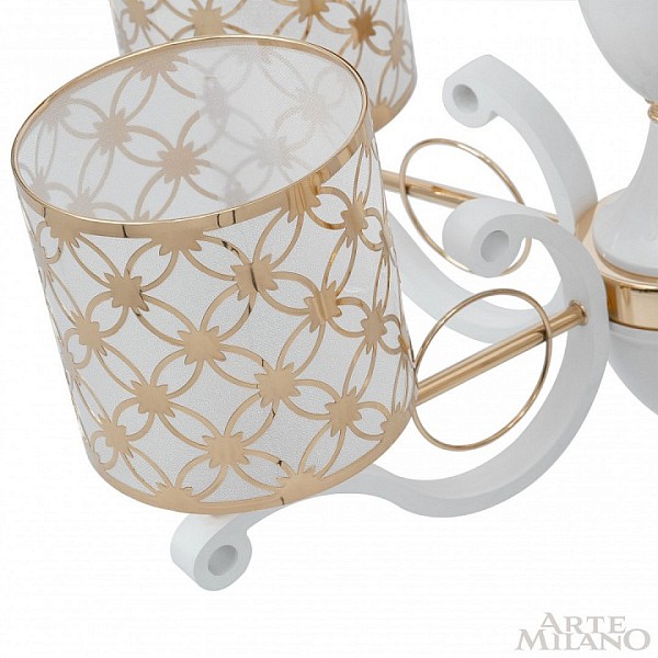 Подвесная люстра Arte Milano Florentia-3097 белый арт. 303097/8 Wh/Gd