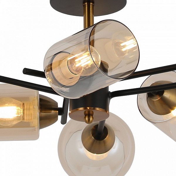 Люстра на штанге ILLUMICO  золото арт. IL8243-6COU-79 BK GD