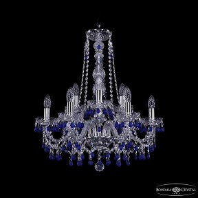 Подвесная люстра Bohemia Ivele Crystal 1410 никель арт. 1410/6+3/195/h-63 Ni V3001