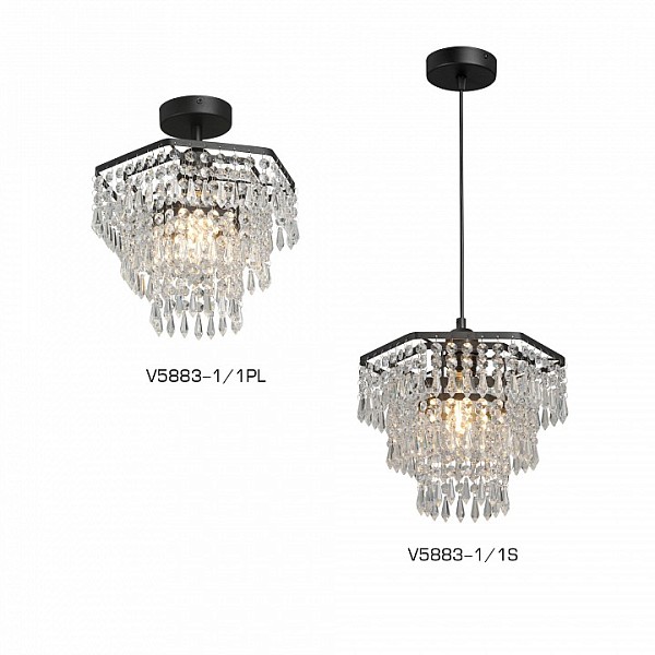 Люстра на штанге Vitaluce V5883 черный арт. V5883-1/1PL