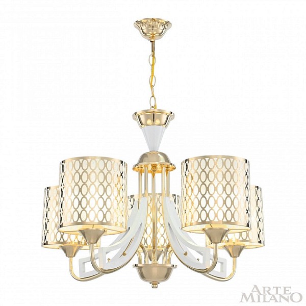 Подвесная люстра Arte Milano Florentia-3387 белый арт. 303387/5 Wh/Gd