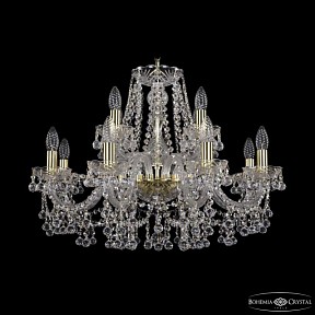 Подвесная люстра Bohemia Ivele Crystal 1409 золото арт. 1409/8+4/240 G