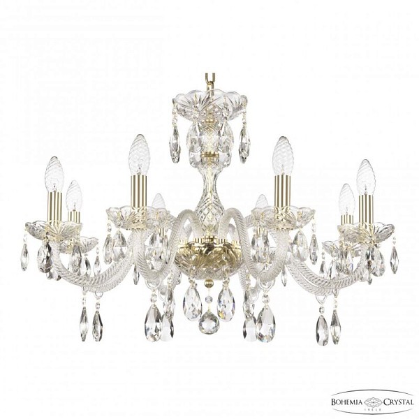 Подвесная люстра Bohemia Ivele Crystal 117 золото арт. 117/8/240 G