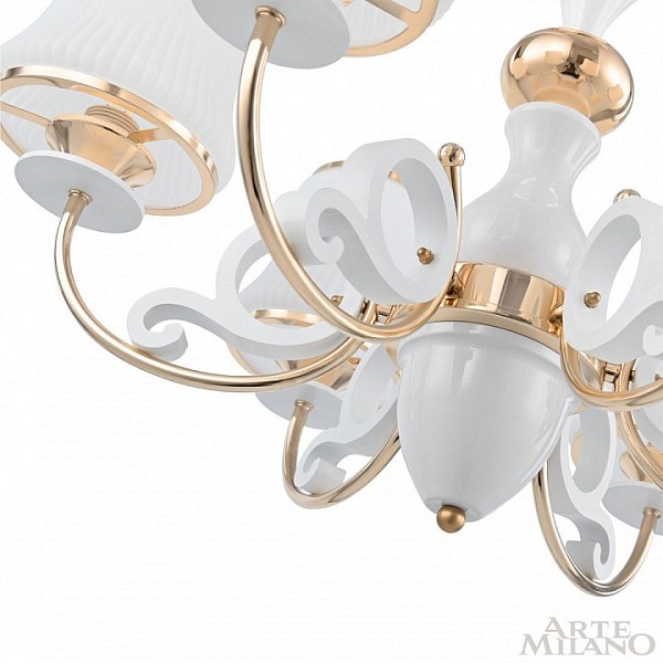 Подвесная люстра Arte Milano Florentia-1097 белый арт. 301097/6 Wh/Gd
