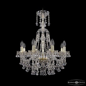 Подвесная люстра Bohemia Ivele Crystal 1409 золото арт. 1409/8/195/XL-68 G