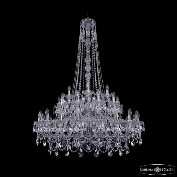 Подвесная люстра Bohemia Ivele Crystal 1411 никель арт. 1411/20+10+5/400/h-155/2d Ni