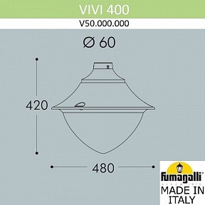 Плафон Fumagalli Vivi серый арт. V50.000.000.LXD6L