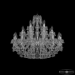 Подвесная люстра Bohemia Ivele Crystal 1409 никель арт. 1409/16+8+4/300 Ni