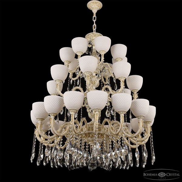 Подвесная люстра Bohemia Ivele Crystal AL7901 белый арт. AL79101/16+8+8/300/3d A WMG P1 U Wave