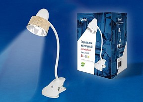 Настольная лампа офисная Uniel Tld-557 белый арт. TLD-557 Brown/LED/350Lm/5500K/Dimmer