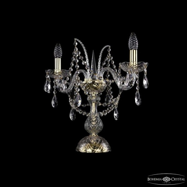 Настольная лампа декоративная Bohemia Ivele Crystal 1411 золото арт. 1411L/2/141-39 G