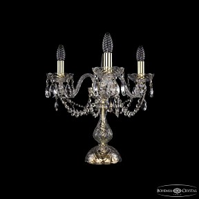 Настольная лампа декоративная Bohemia Ivele Crystal 1402 золото арт. 1402L/3/141-39 G