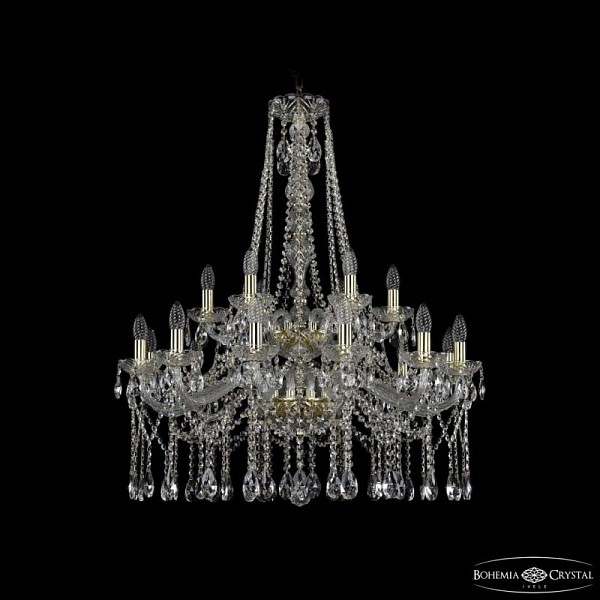Подвесная люстра Bohemia Ivele Crystal 1413 золото арт. 1413/12+6/300/h-96/2d G