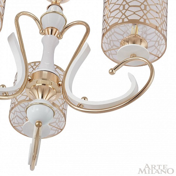 Подвесная люстра Arte Milano Florentia-1237 белый арт. 301237/3 Wh/Gd