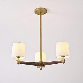 Люстра на штанге Imperiumloft Jorgenson White/Dark wood дерево арт. STAVRA01