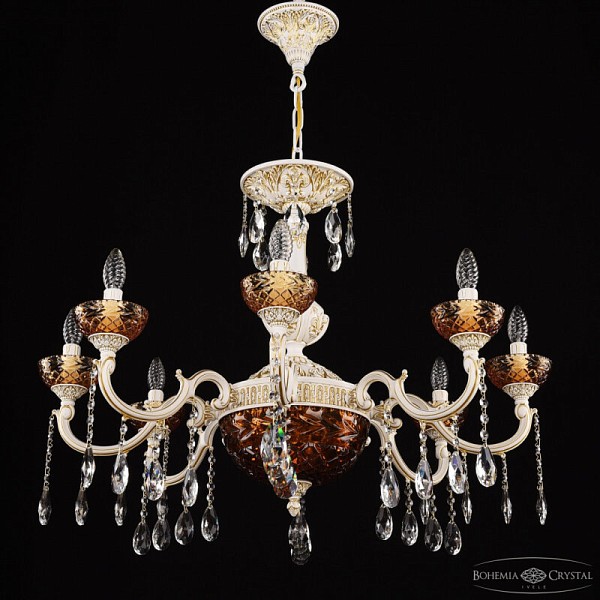 Подвесная люстра Bohemia Ivele Crystal AL7801 белый арт. AL78101P/8/250 A WMG P Amber/M-1F