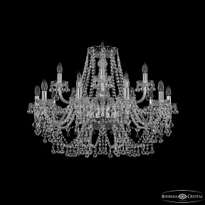 Подвесная люстра Bohemia Ivele Crystal 1409 никель арт. 1409/10+5/300 Ni
