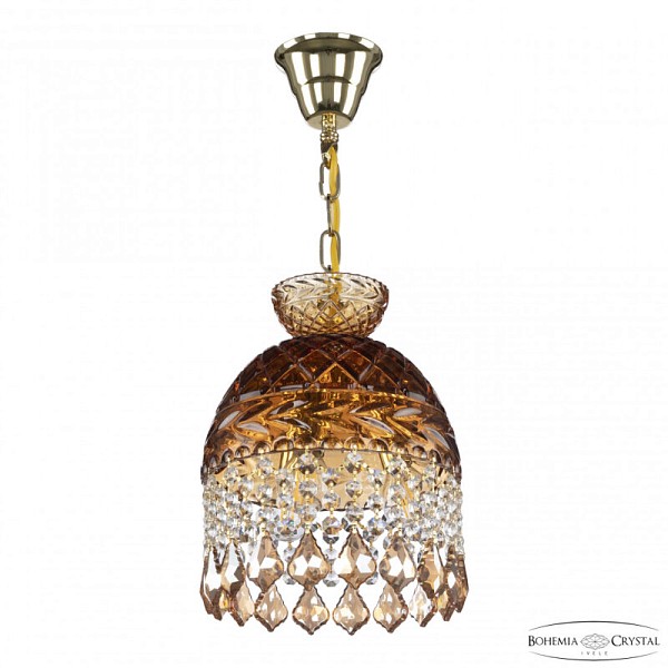 Подвесная люстра Bohemia Ivele Crystal 5478 золото арт. 5478/22 G Amber/M-1F Leafs K721