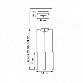 Подвесная люстра Lightstar Tubo золото арт. L3T747243