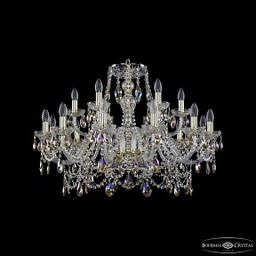 Подвесная люстра Bohemia Ivele Crystal 1411 золото арт. 1411/12+6/300 G K801