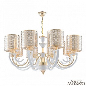 Подвесная люстра Arte Milano Florentia-8857 белый арт. 308857/8 Wh/Gd