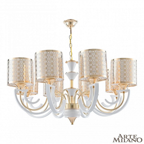 Подвесная люстра Arte Milano Florentia-8857 белый арт. 308857/8 Wh/Gd