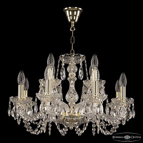 Подвесная люстра Bohemia Ivele Crystal 119 золото арт. 119/8+4/200 G